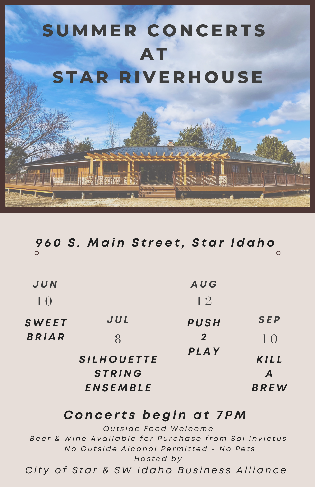 Summer Concert Series at the Riverhouse Star, Idaho